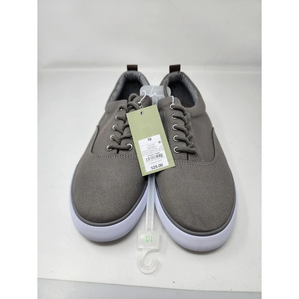 Goodfellow & Co Mens Low Top Lace Up Sneakers Gray Canvas Casual Size 10